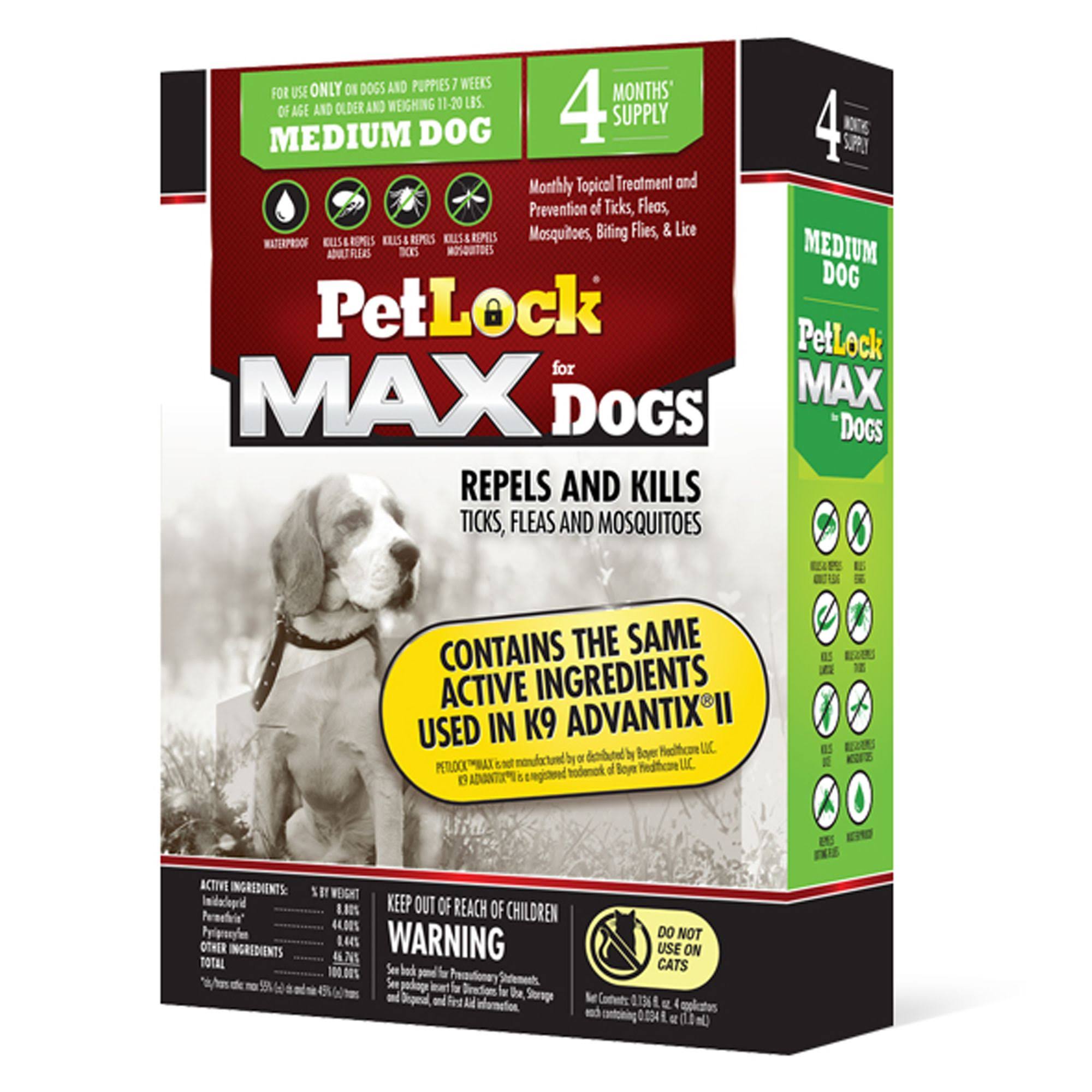 Petlock Max For Dogs Flea & Tick Treatment - Medium Dog