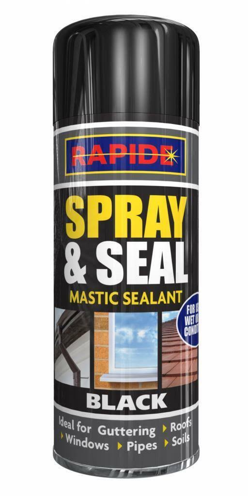 14 x 200ml Spray & Seal Mastic Leak Stop Roof Gutters Pipes Frames Sealant Black