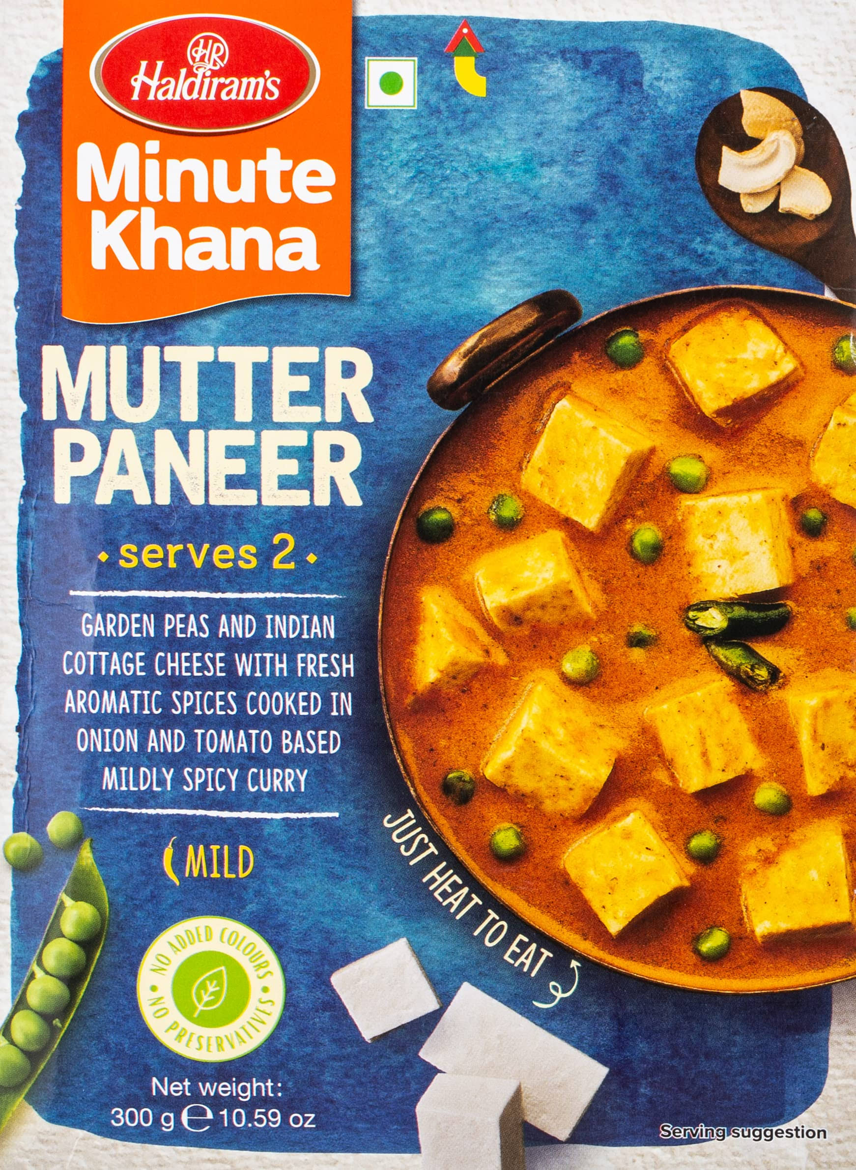 Haldiram's Minute Khana Mutter Paneer - Mildly Spicy, 300g