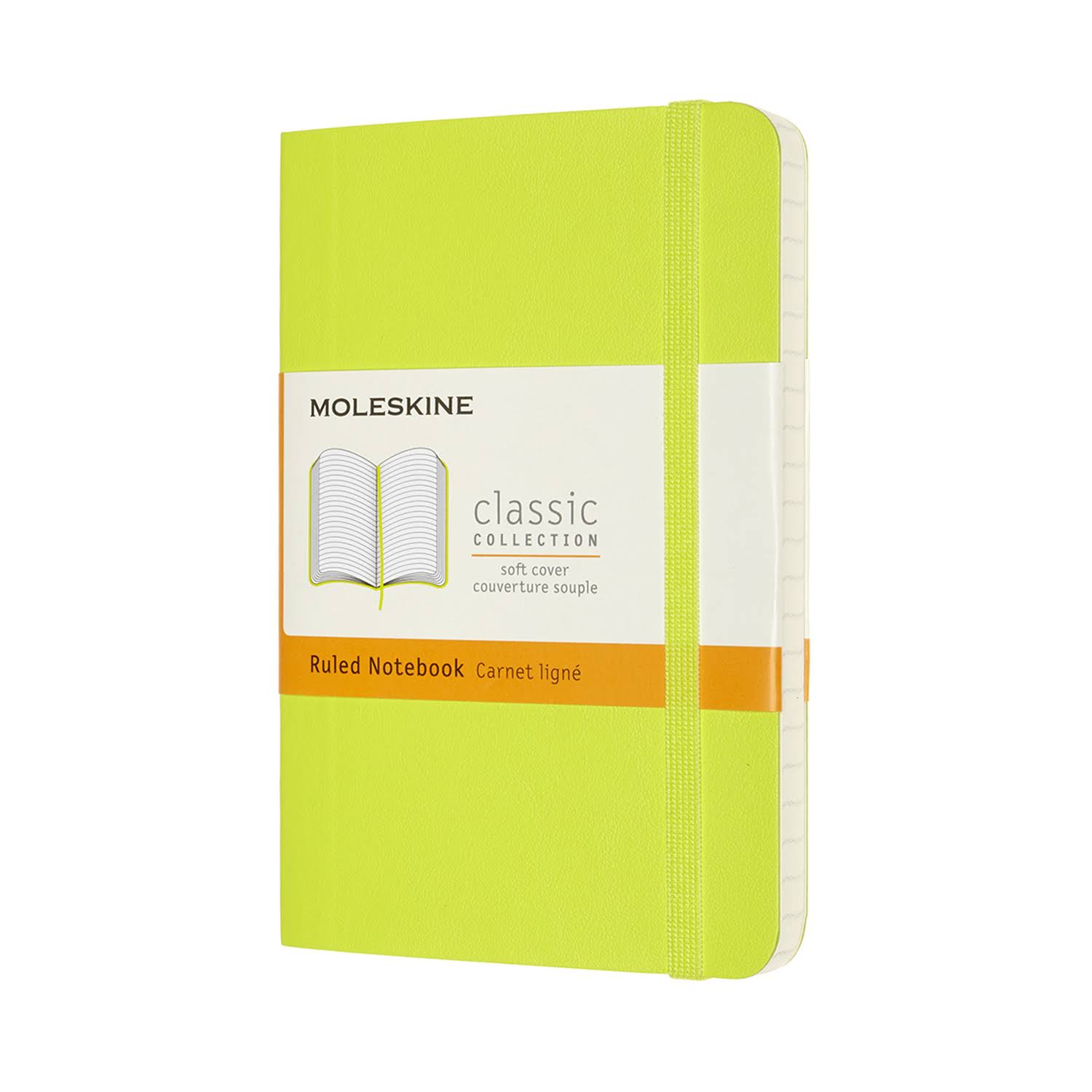 Moleskine Classic Notebook, Pocket, Ruled, Lemon Green, Soft Cover