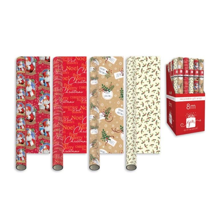 I G Design 8m Gift Wrap Traditional
