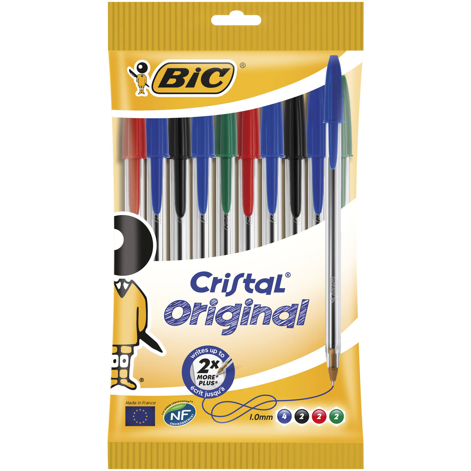 BIC Cristal Original Ballpoint Pen Assorted Pouch