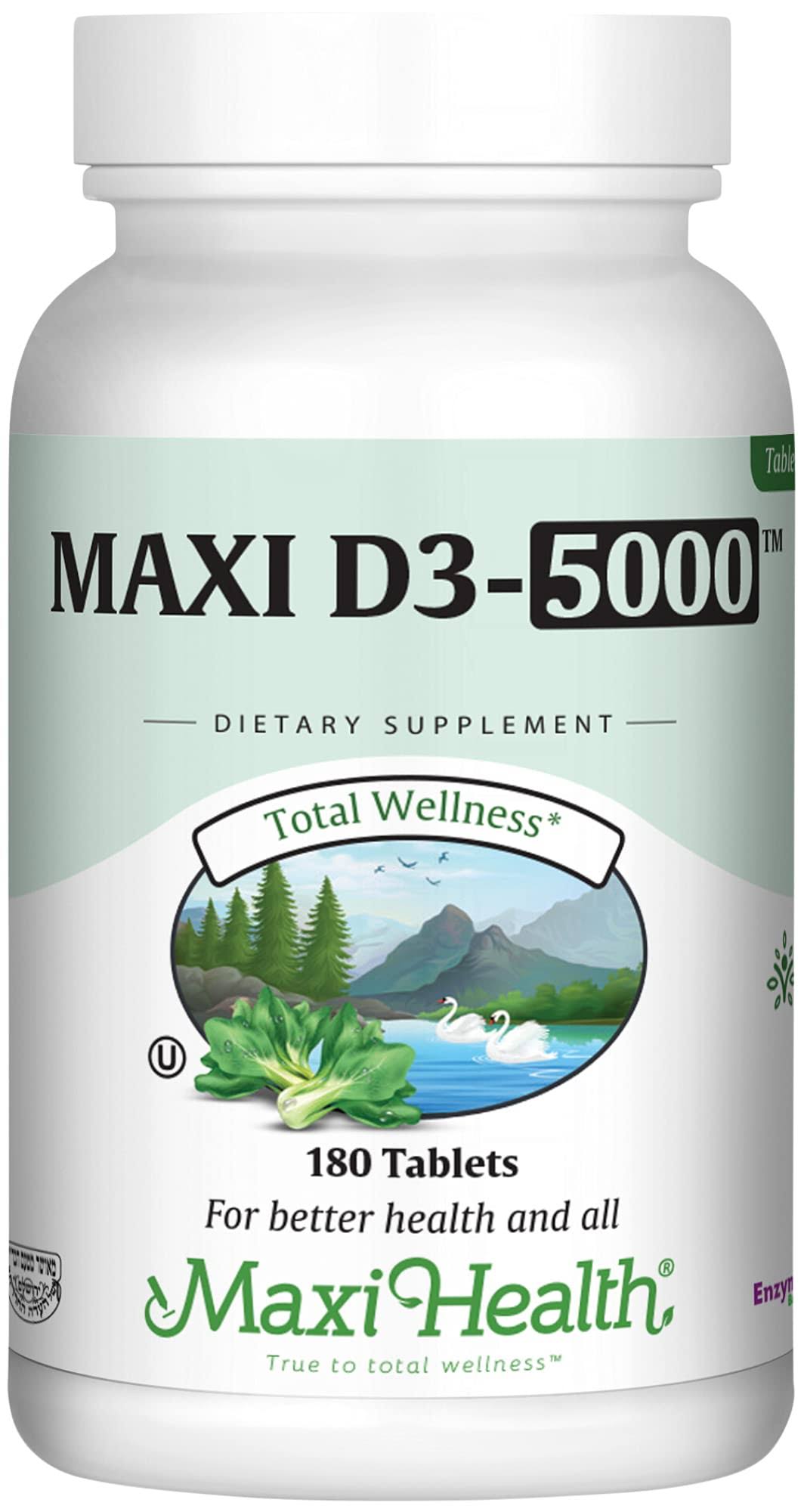 Maxi Health Vitamin D3 5000 IU - 180 Tablets