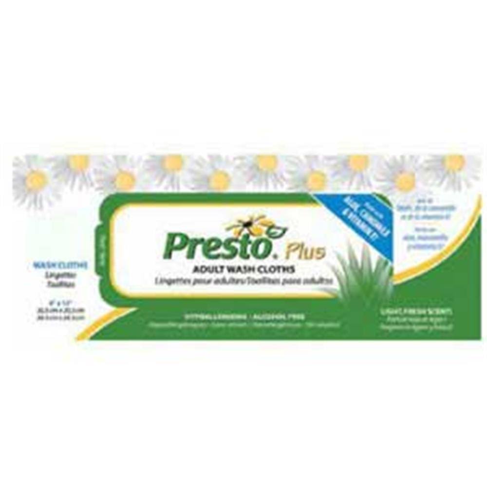Presto Plus Hypoallergenic Adult Wash Cloths - 20cm x 30cm - 48 CT