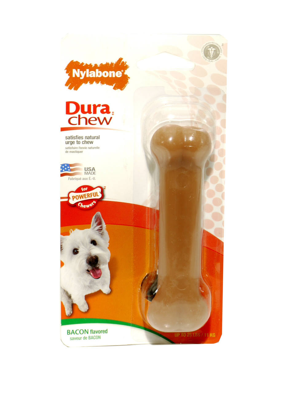 Nylabone Dura Chew Bacon Flavored Bone Dog Toy - 4"