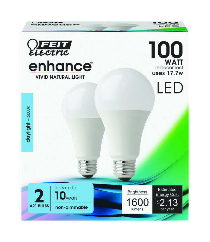 FEIT Electric Enhance 177 watts A21 LED Bulb 1600 lumens Daylight A-Le 100 Watt