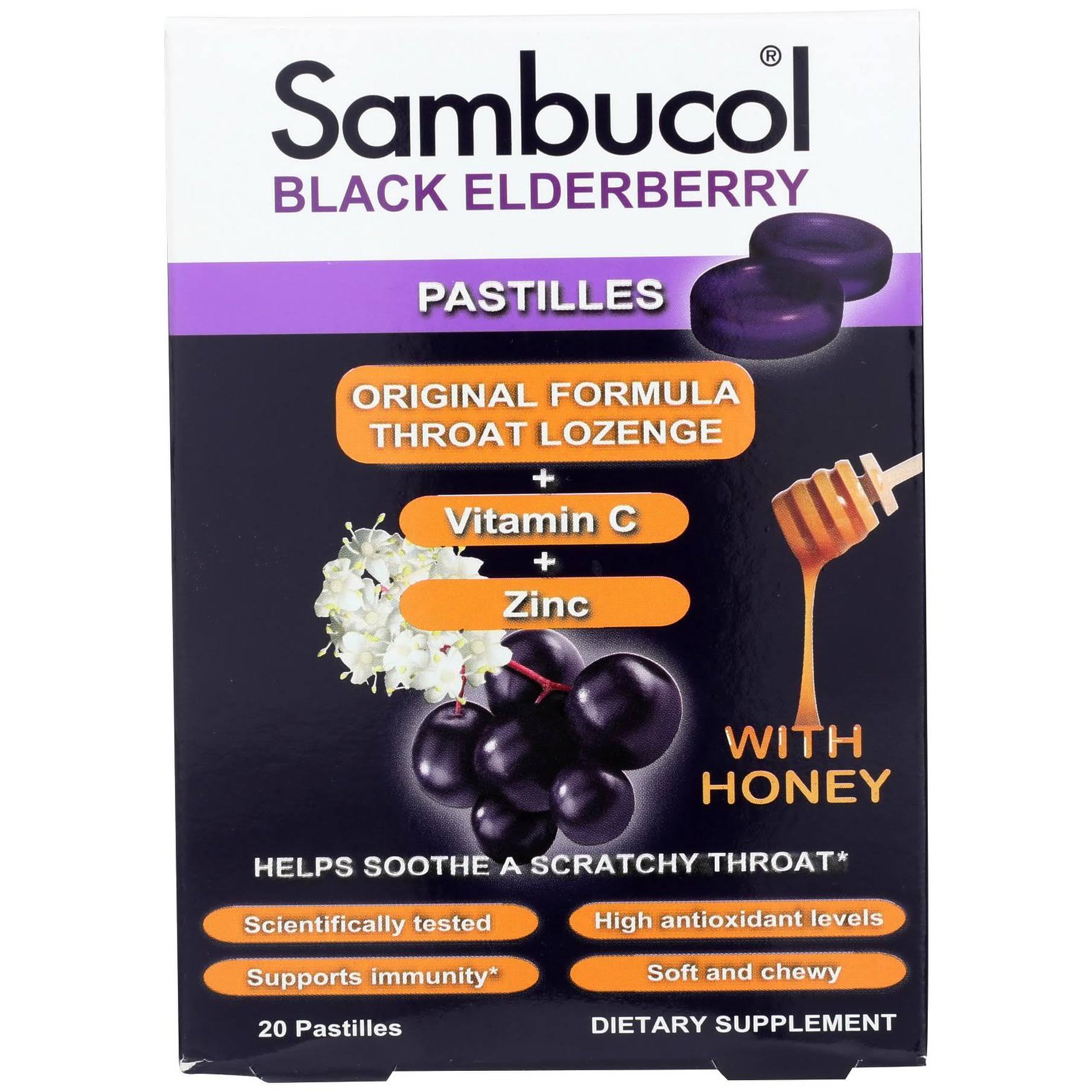 Sambucol Black Elderberry Pastilles Original Form Dietary Supplement - 20ct