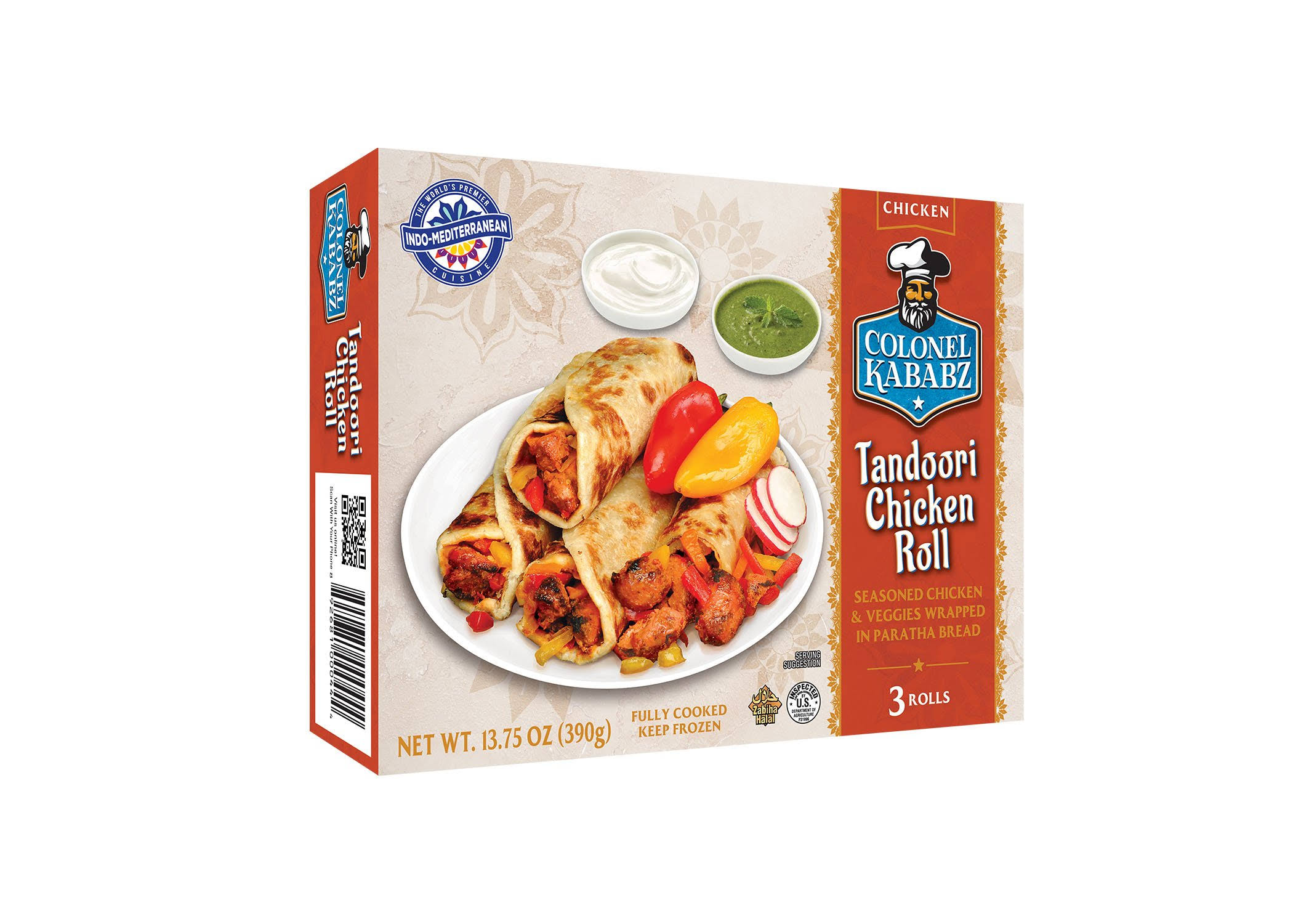 Colonel Kababz Chicken Rolls - Tandoori, 13.75oz
