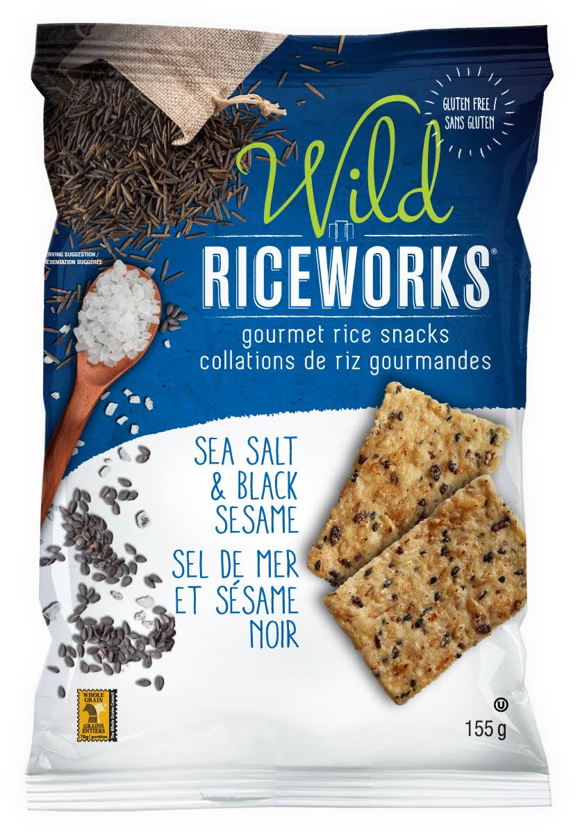 Riceworks Sea Salt and Black Sesame Gourmet Rice Snacks - 5.5oz