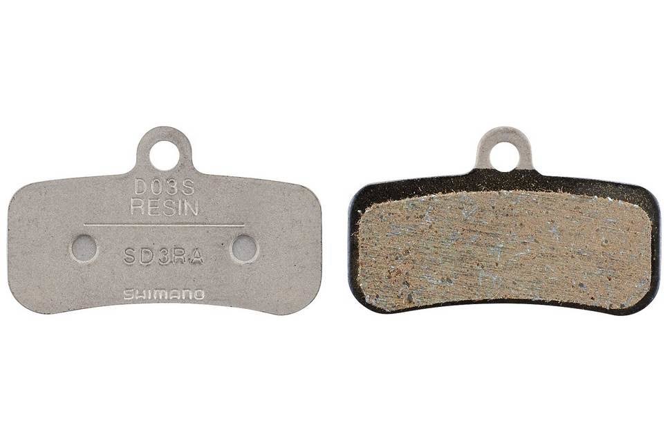 Shimano D03S disc brake pads and spring, steel backed, resin
