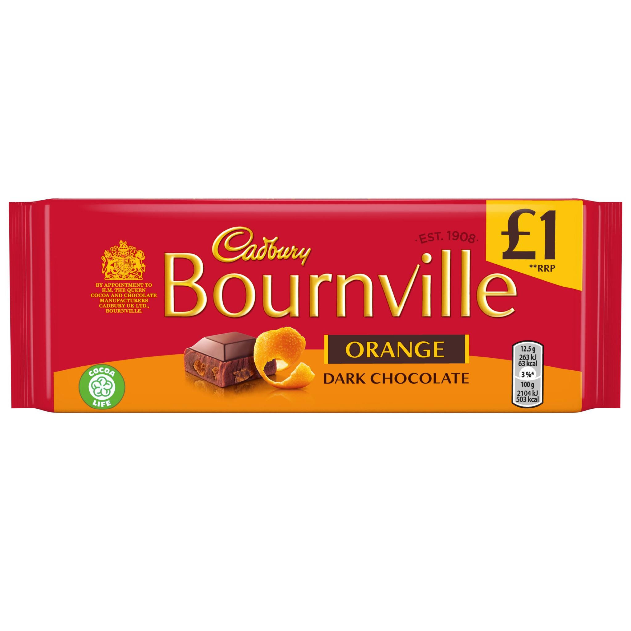 Cadbury Bournville Dark Chocolate Bar - 100g, Orange