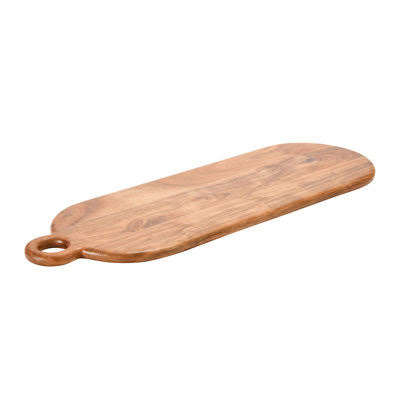 Creative Co-Op Acacia Wood Cheese/Cutting Board With Handle brown