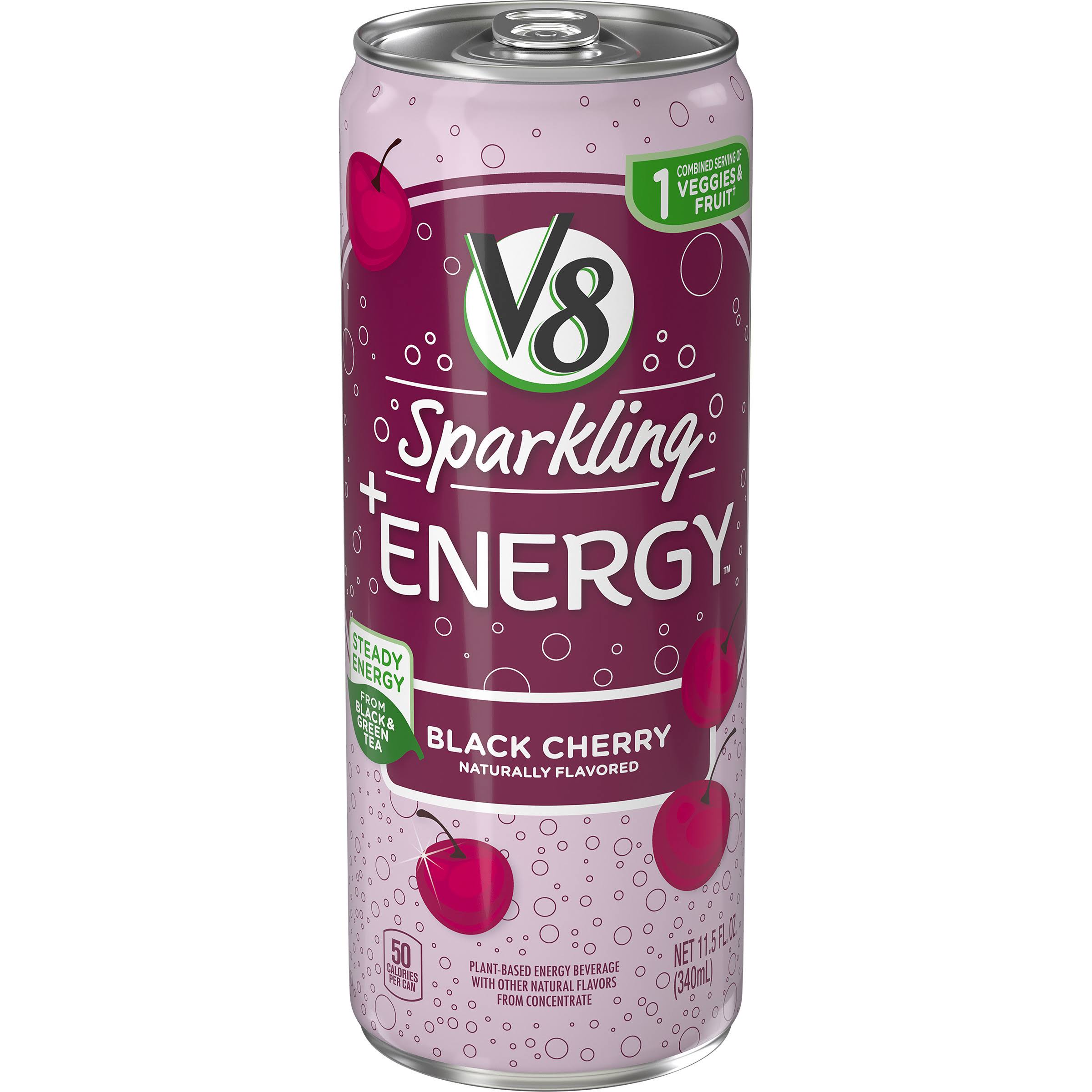 V8 + Energy Energy Drink, Sparkling, Black Cherry - 11.5 fl oz