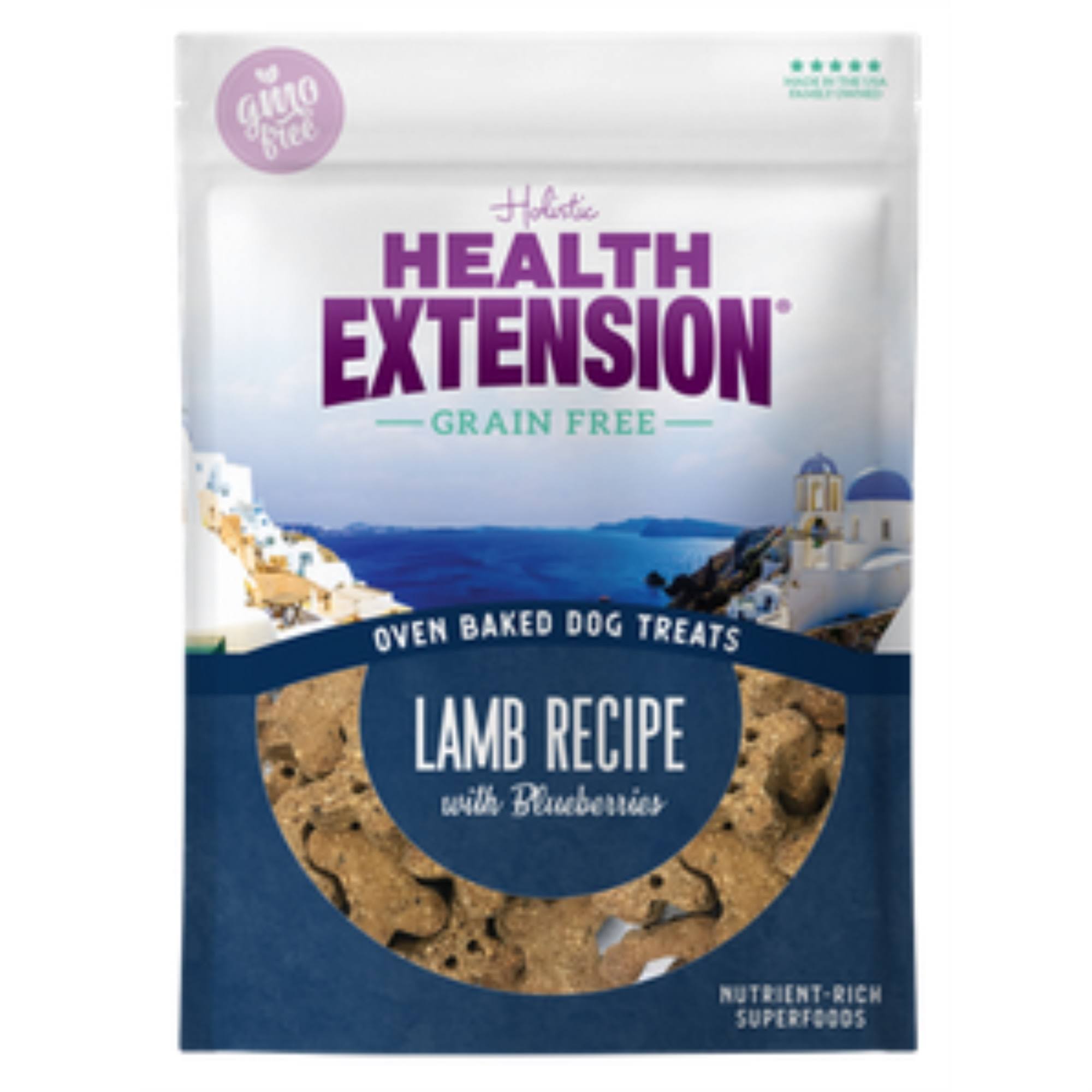 Health Extension Grain Free Oven Baked Dog Treats Lamb & Blueberry 6oz