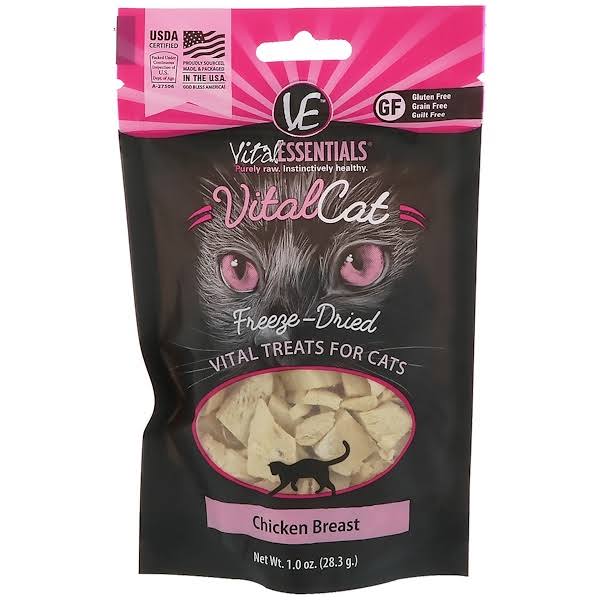 Vital Essentials, Vital Cat, Freeze-Dried Treats For Cats, Chicken Breast, 1.0 oz (28.3 g)