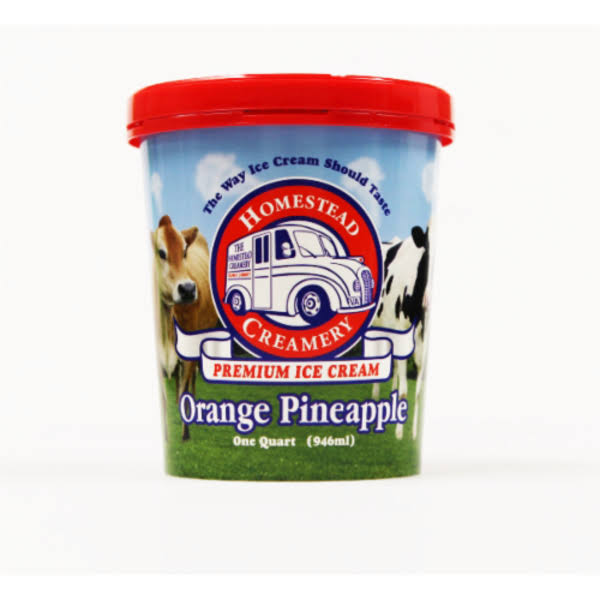 Homestead Creamery Orange Pineapple Ice Cream 32 fl oz
