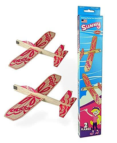 Guillow Girls Balsa Wood Model Airplane Set - 2 Sunny Pink Gliders | Model Toy A