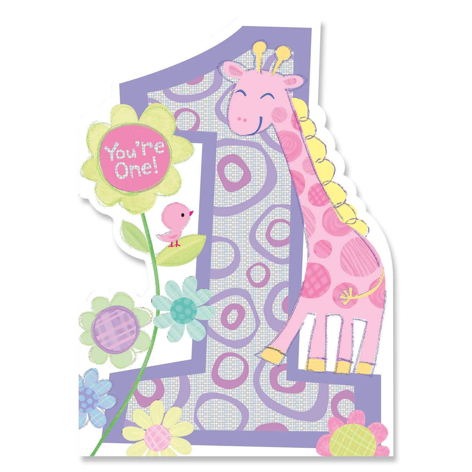 Peaceable Kingdom Age 1 Giraffe Birthday Card