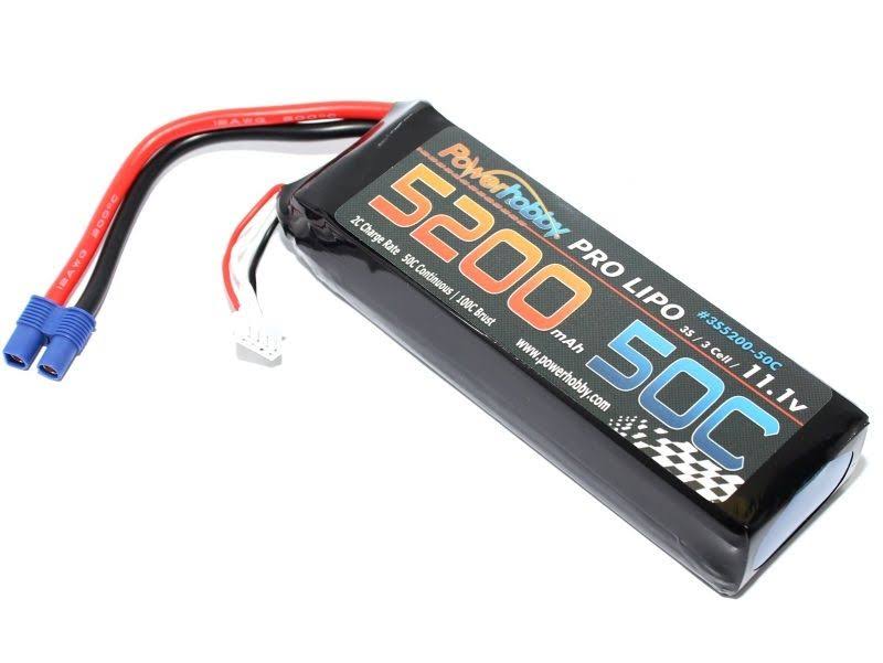 Power Hobby 3S 11.1V 5200mAh 50C Lipo Battery w/ EC3 Plug 3-Cell