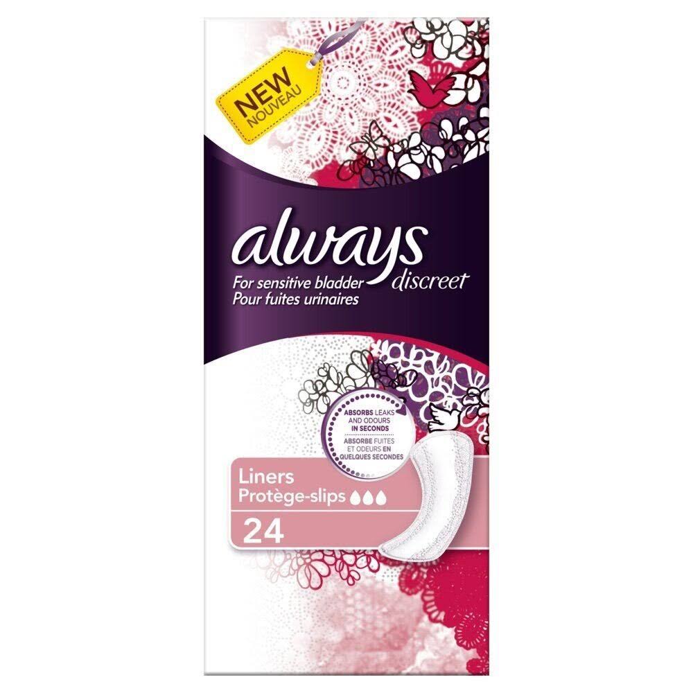 Always Discreet Incontinence Liners - 24pcs