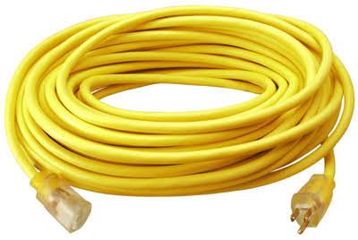 Ho Wah Gentin Kintron Master Electrician Round Vinyl Extension Cord - Yellow, 100'