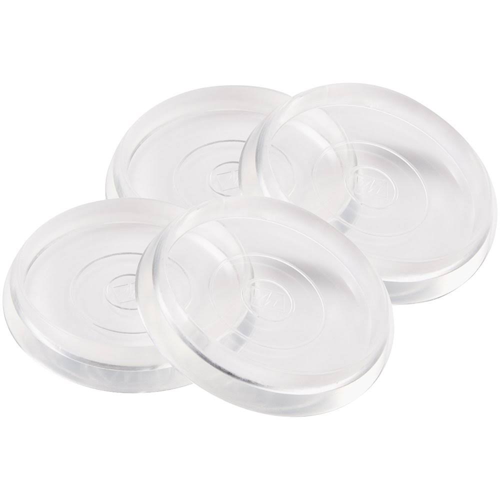 Waxman Consumer Group 4679295N Round Caster Cups - 4ct, 1-3/8", Clear