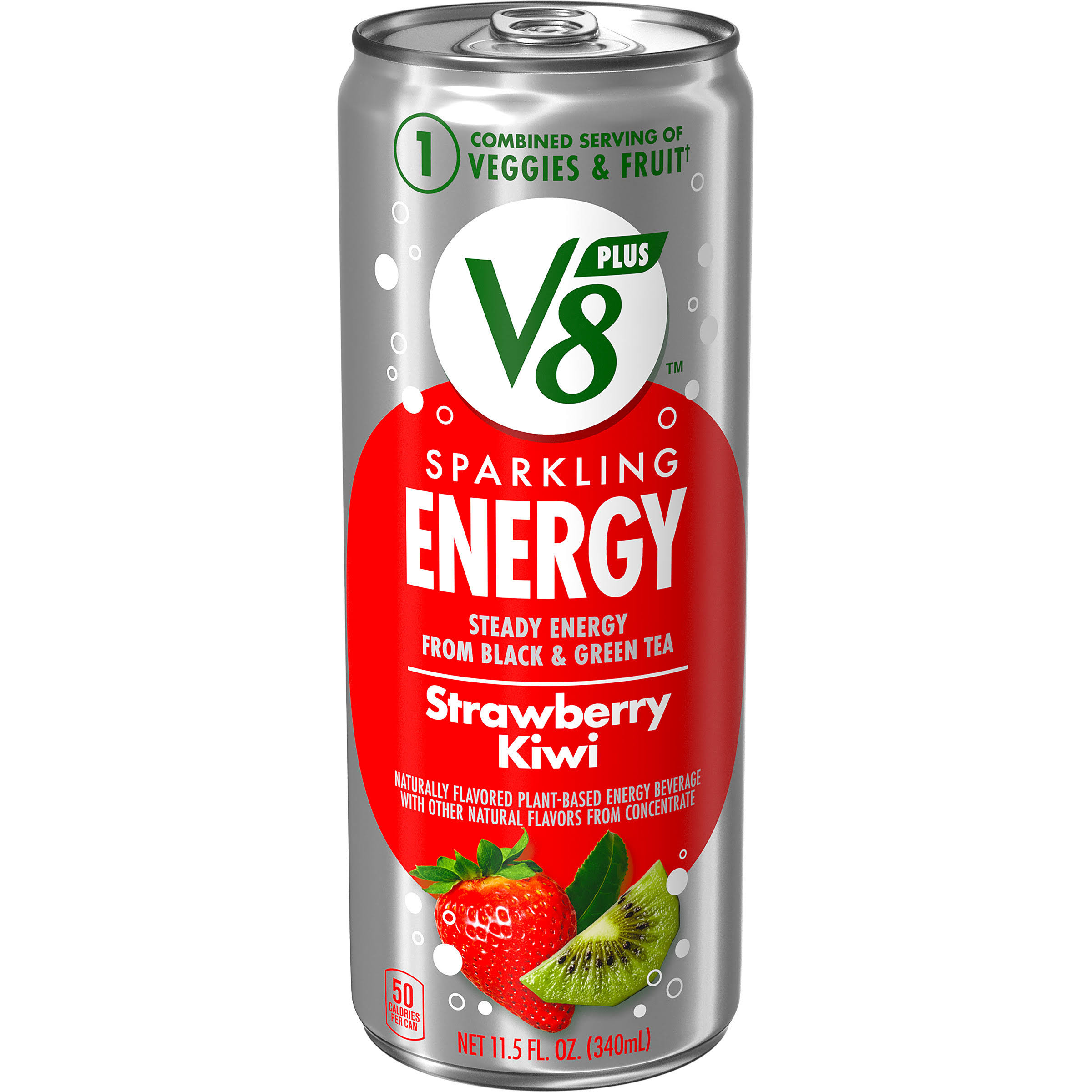 V8 Plus Energy Energy Beverage, Sparkling, Strawberry Kiwi - 11.5 fl oz