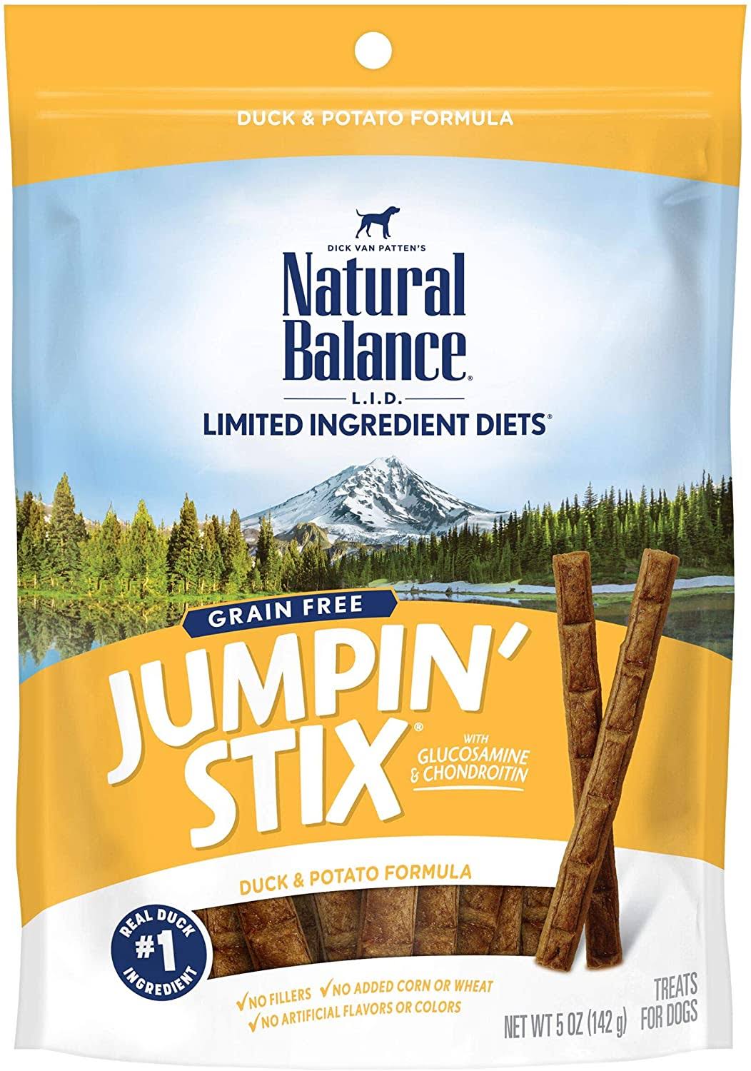 Natural Balance Pet Foods NA44062 Jumpin Stix Dog Treats - Duck and Potato Formula, 5oz