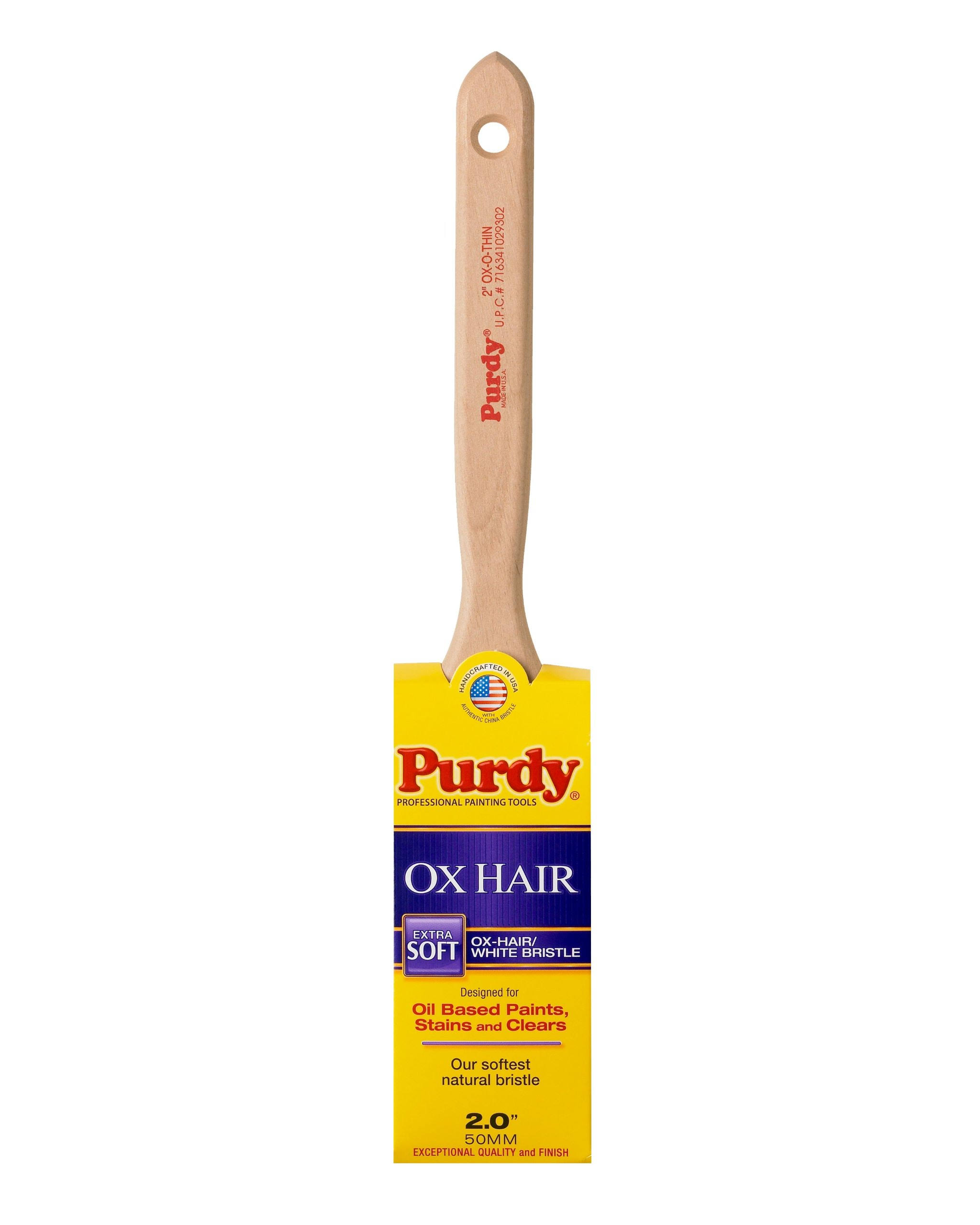 Purdy 144300020 Ox-Hair Series Ox-O-Thin Flat Trim Paint Brush - 2"