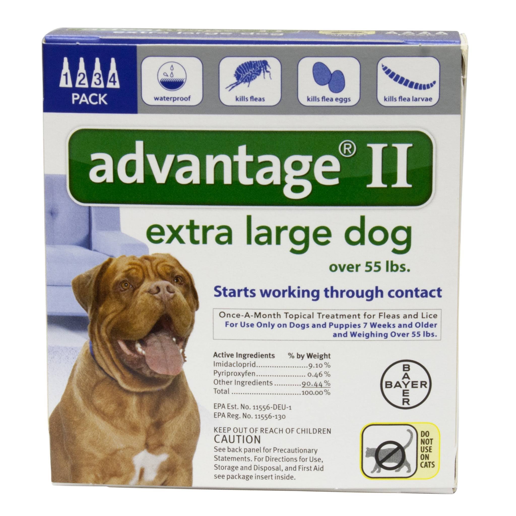 Advantage II Flea Treatment - X-Large Dogs, Blue, 4 Pack