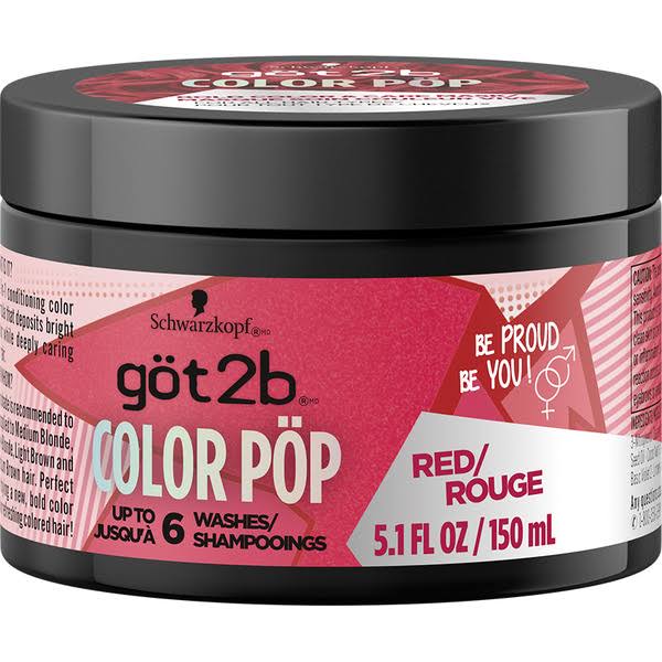 Got2b Colour Pop Semi-Permanent Hair Colour Mask, Red, 151ml | Haircare