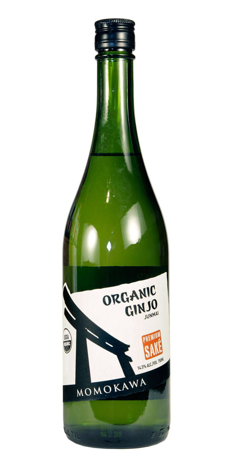 Momokawa Organic Junmai Ginjo Sake, Oregon (Vintage Varies) - 750 ml bottle