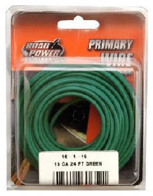 Coleman Cable 56422033 Automotive Copper Wire - Green, 16 Gauge, 24'