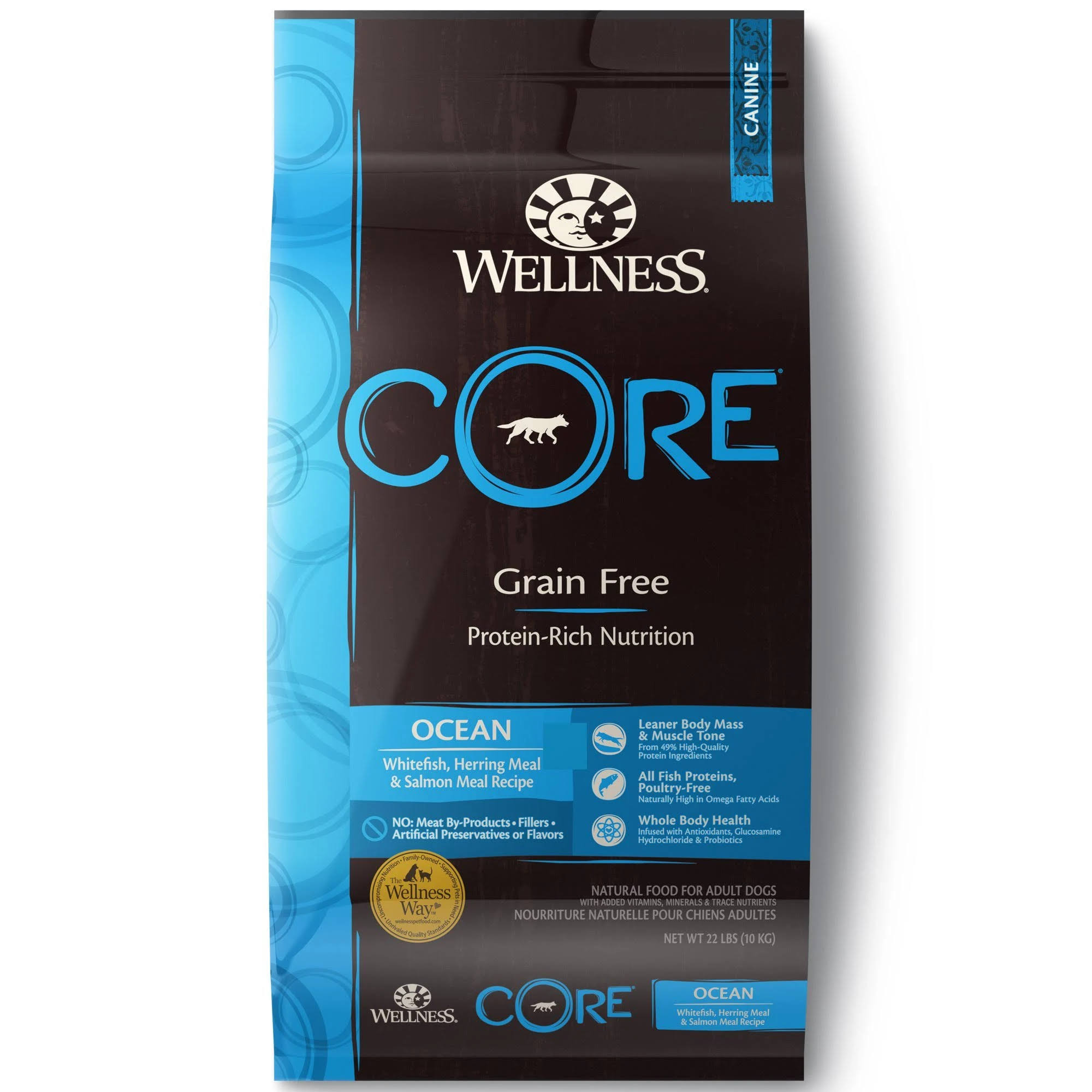Wellness Core Natural Grain Free Dry Dog Food - Ocean Recipe, 22 Lbs