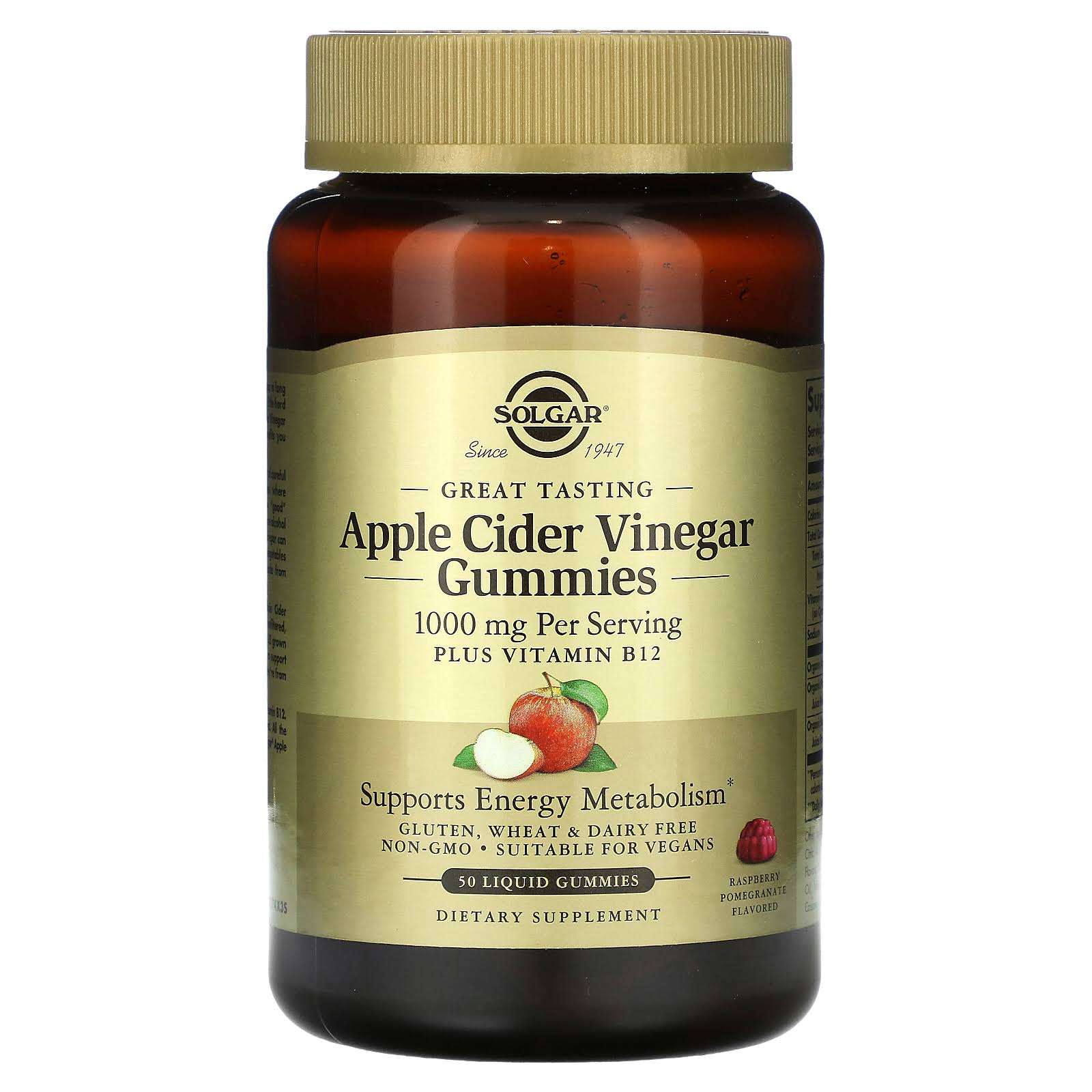 Apple Cider Vinegar 500 mg - 50 Gummies by Solgar