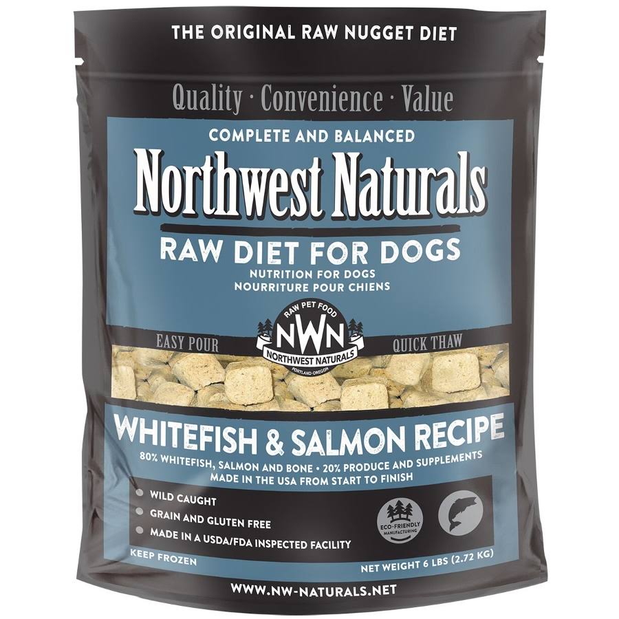 Northwest Naturals Raw Frozen Nuggets Dog Food 6lb Whitefish & Salmon