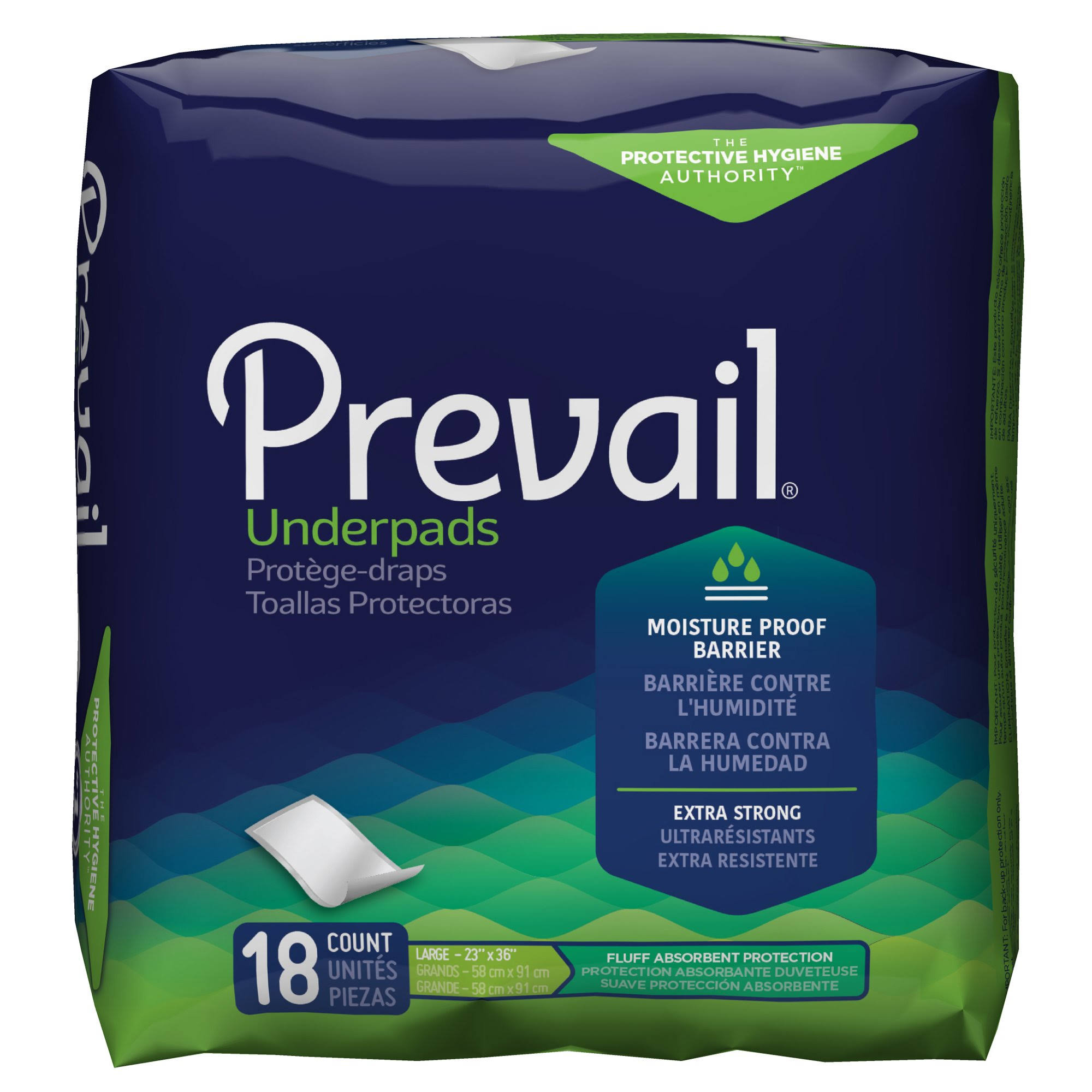 Prevail Underpads - Large, 23" x 36", 18ct