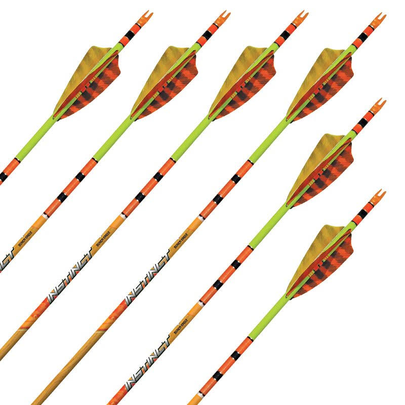 Black Eagle Instinct Traditional Arrows Yellow/Orange (6 Pack) - 600