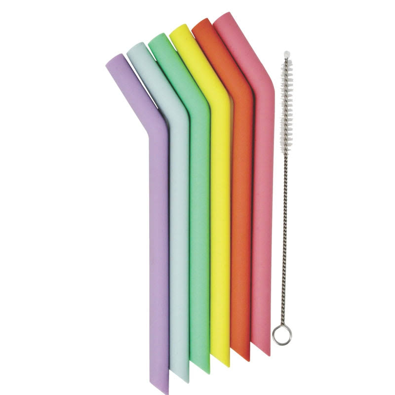 Danesco 7-Piece Mini Silicone Straws Set