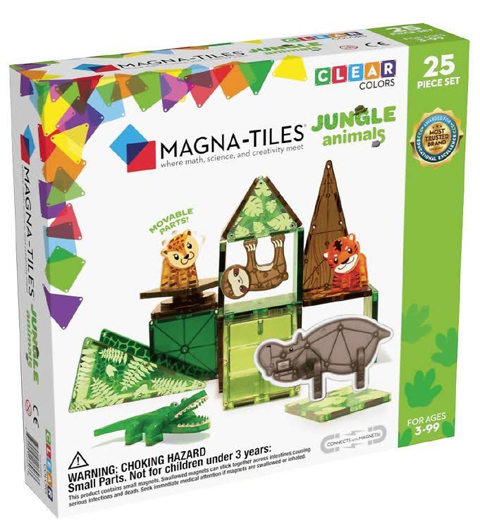 Magna-Tiles Magnet Set - 25 Parts - Jungle Animals - ONESIZE - Magna Tiles Magnetic Toys