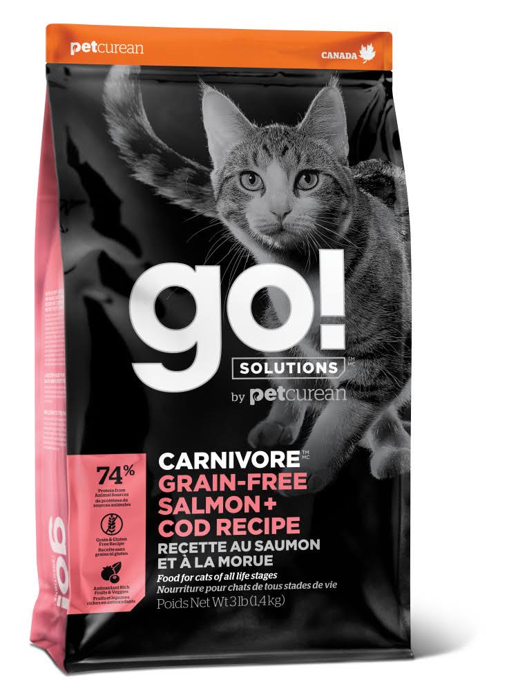 Go! Solutions Carnivore Grain Free Salmon & Cod Recipe Dry Cat Food, 8 lb