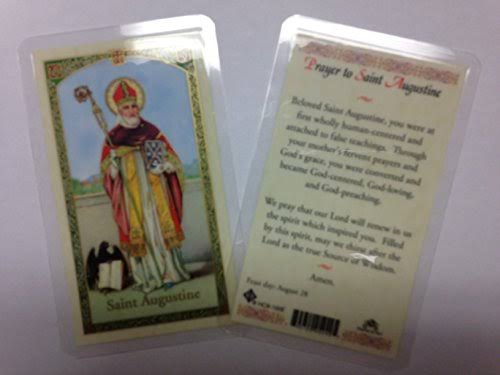 Holy Prayer Cards for The Prayer to Saint Augustine Set of 2 in Englis
