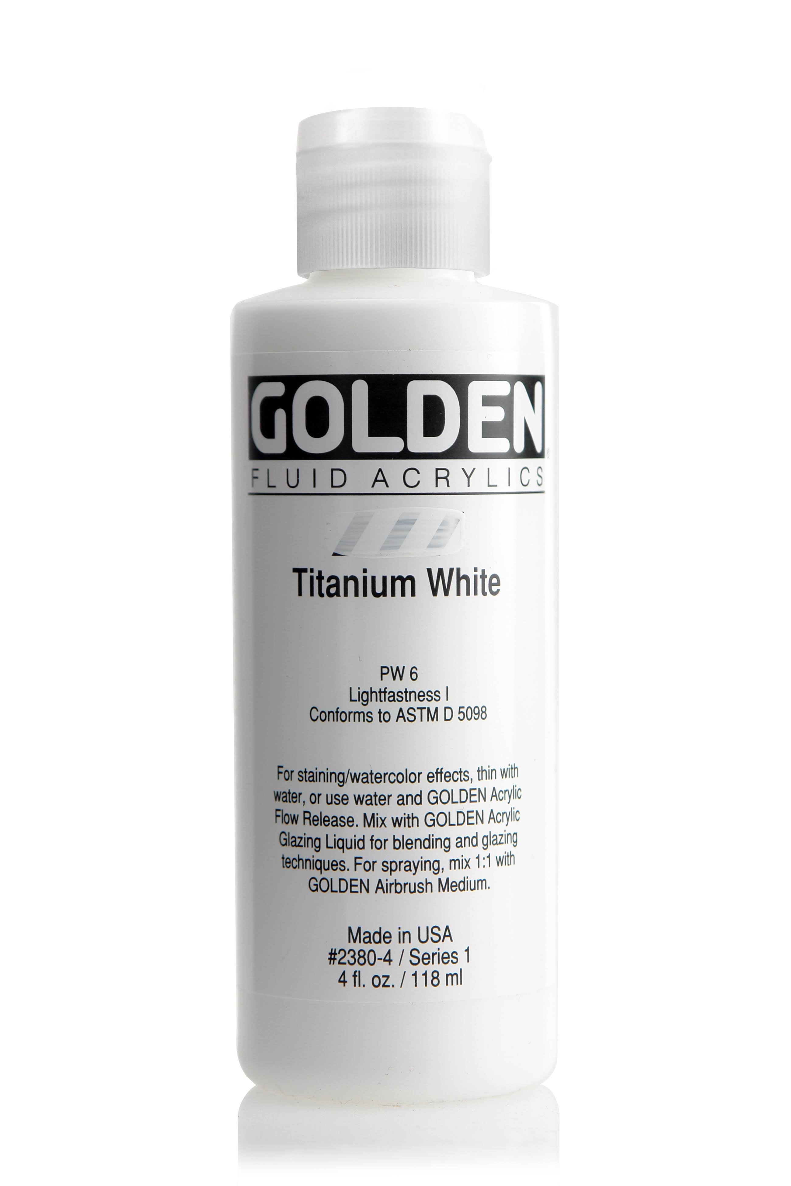 Golden Fluid Acrylics Paint Color - Titanium White, 118ml