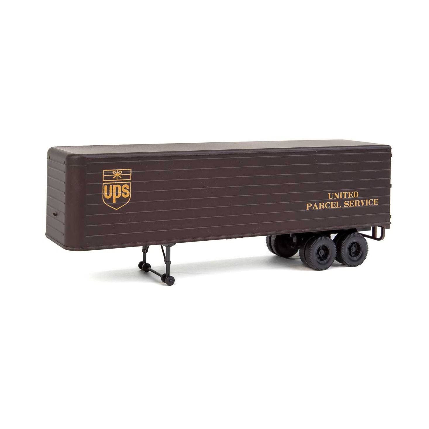 Walthers Scenemaster 35' Fluted Side Trailer Set (2) Ups Brown Bowtie