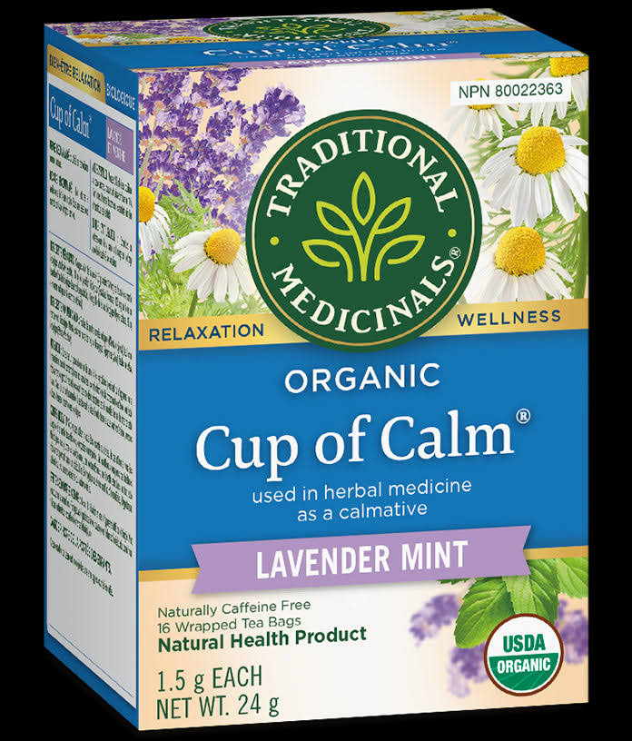 Traditional Medicinals Organic Cup of Calm Lavender Mint 16 Tea Bags