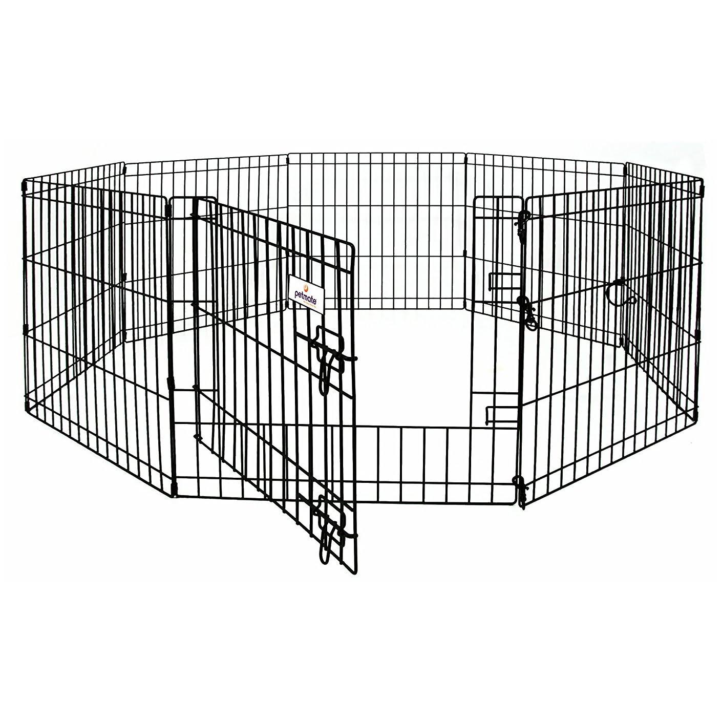 Petmate Metal Wire Safety Pet Fold up Play Pen - 8 Panels, 24"x24"