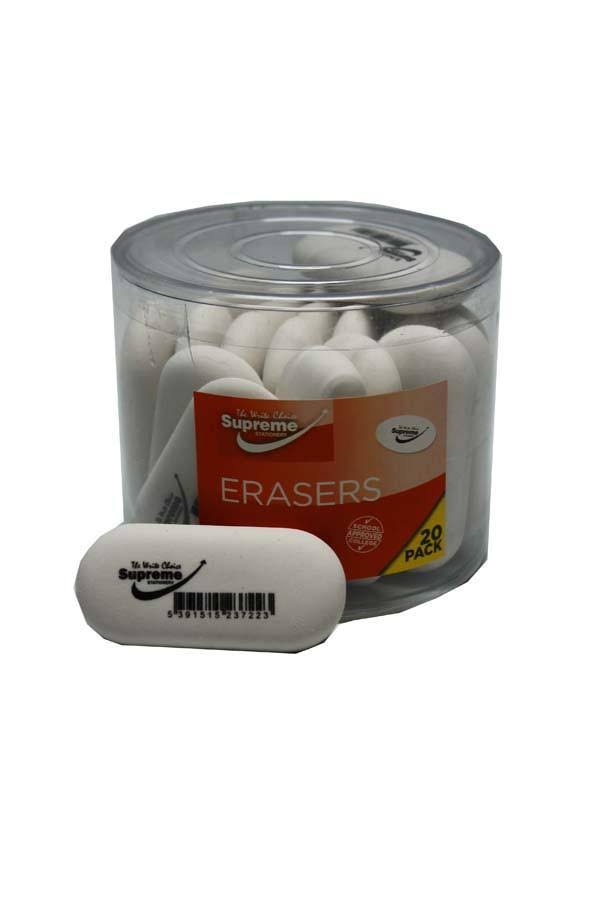 Supreme Large Oval Erasers - Tub of 25 By Supreme Stationery