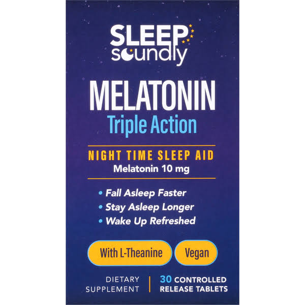 Sleep Soundly Melatonin, Triple Action, 10 mg, Tablets - 30 tablets