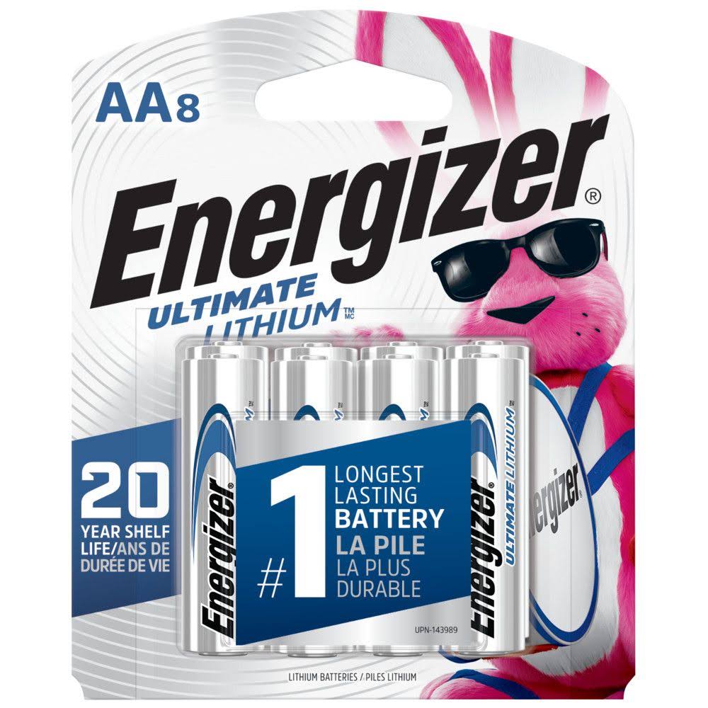 Energizer Ultimate Lithium AA8 Lithium Batteries - Pack of 4