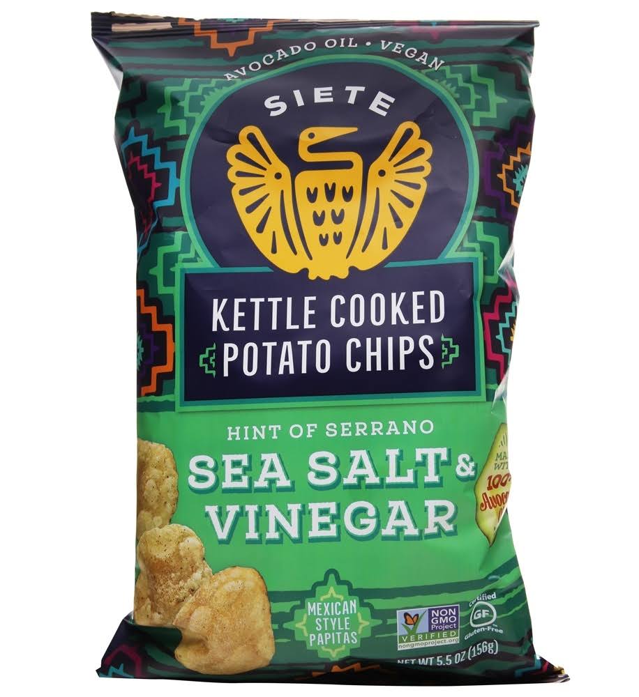 Siete Kettle Cooked Potato Chips with Hint of Serrano Sea Salt & Vinegar 5.5 oz.